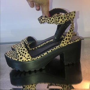 Leopard chunky platform sandals